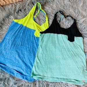 BCG workout tanks with twist back detail set of 2